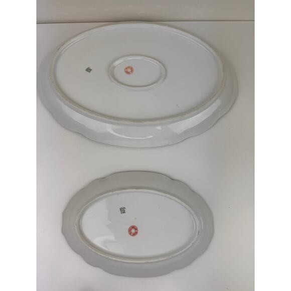 2 LIMOGES Antique CH Field Haviland Purple Flower Gold Accent Scalloped Platters - Picture 5 of 11